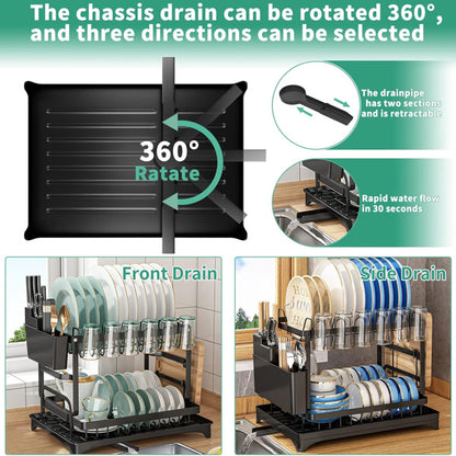 2nd Floor Large Kitchen Counter With Utensil Drying Rack, Equipped With Drainage Board, Prohibited From Sale On Temu Platform, Not Shipped On Weekends