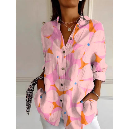 Floral Women's Button Shirt Casual And Comfortable