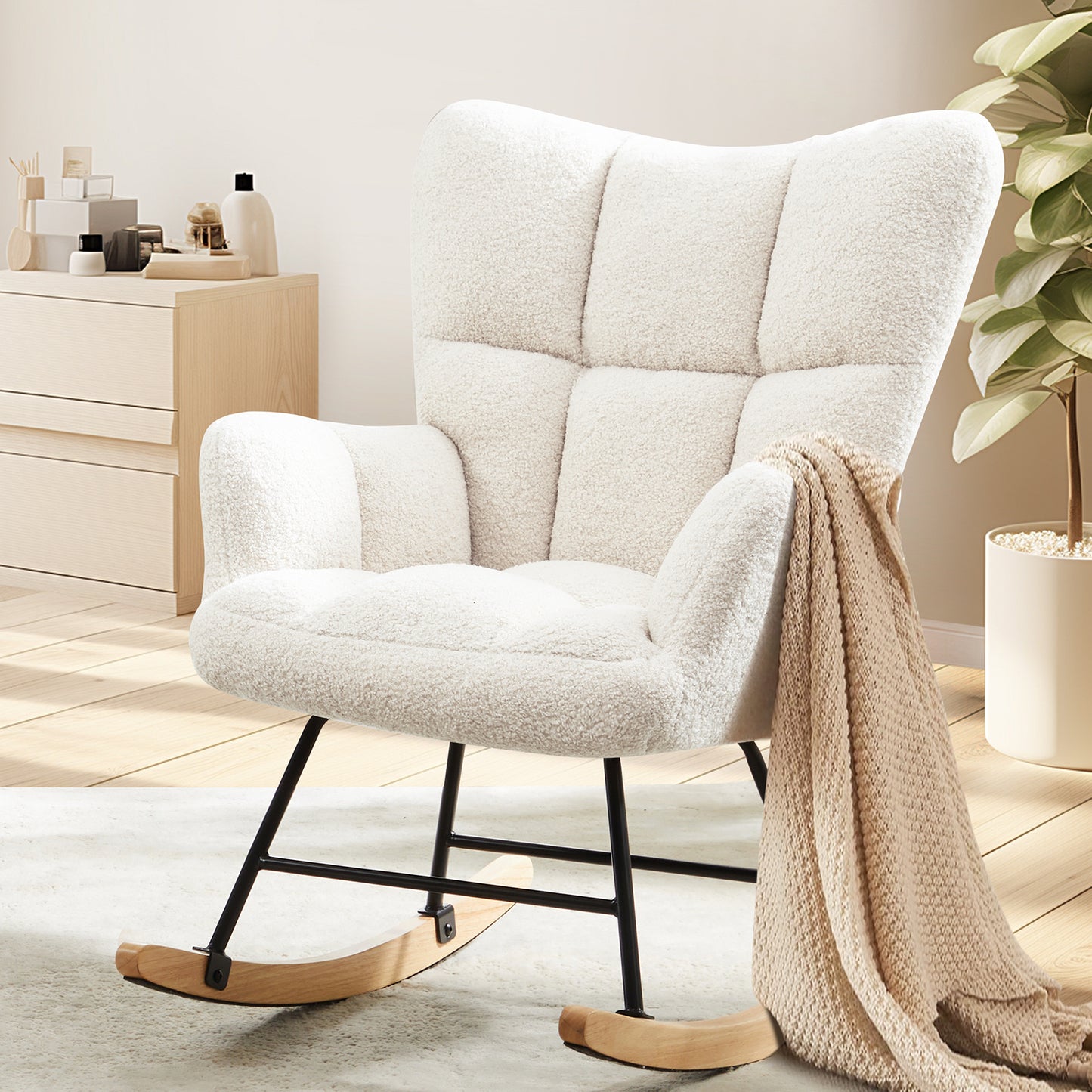 Teddy Fabric Gliding Rocking Chair