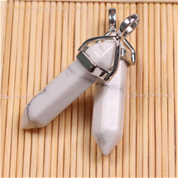 Natural Stone Hexagonal Prism Pendant