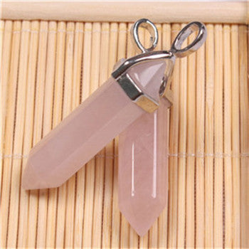 Natural Stone Hexagonal Prism Pendant