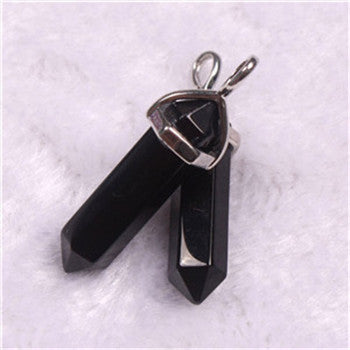 Natural Stone Hexagonal Prism Pendant