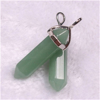 Natural Stone Hexagonal Prism Pendant