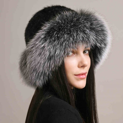 Mink Hair Hat Lady Braided Fur Winter Winter