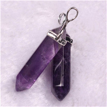 Natural Stone Hexagonal Prism Pendant