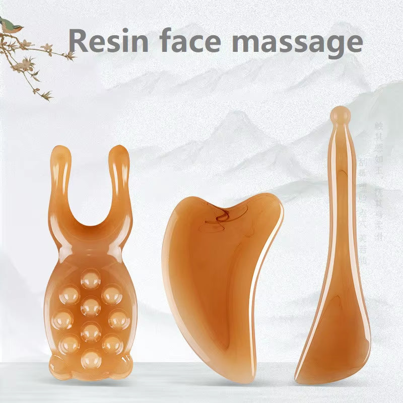 New Facial Massager Facial Roller Resin Gua Sha Tool Gouache Scraper Gua Sha Visage LBHL13