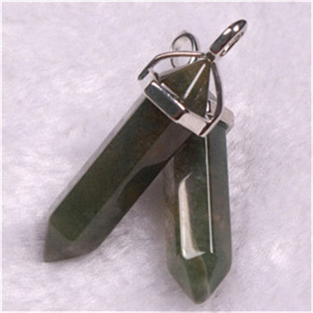 Natural Stone Hexagonal Prism Pendant