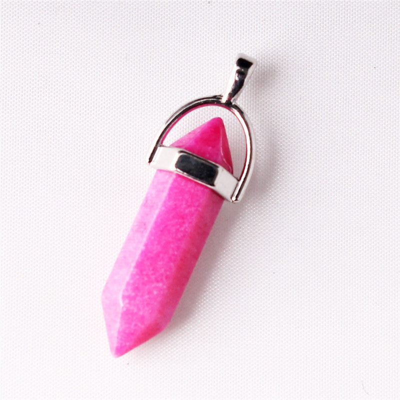 Natural Stone Hexagonal Prism Pendant