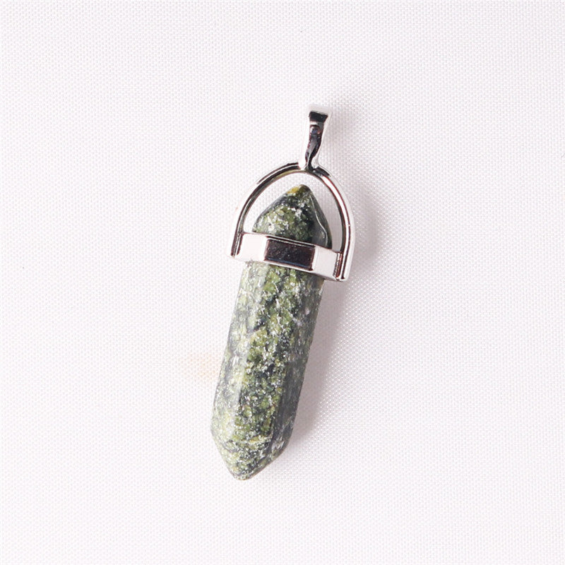 Natural Stone Hexagonal Prism Pendant