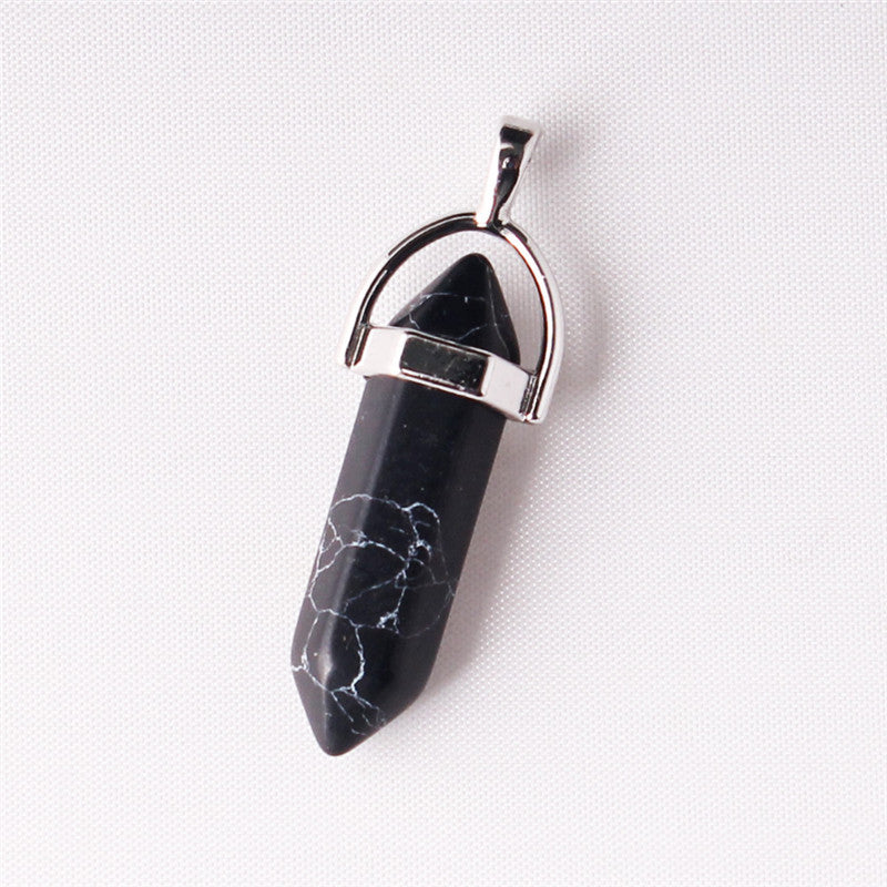 Natural Stone Hexagonal Prism Pendant