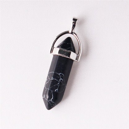 Natural Stone Hexagonal Prism Pendant