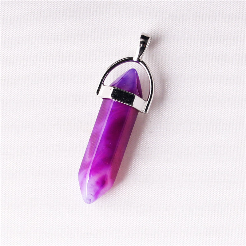 Natural Stone Hexagonal Prism Pendant