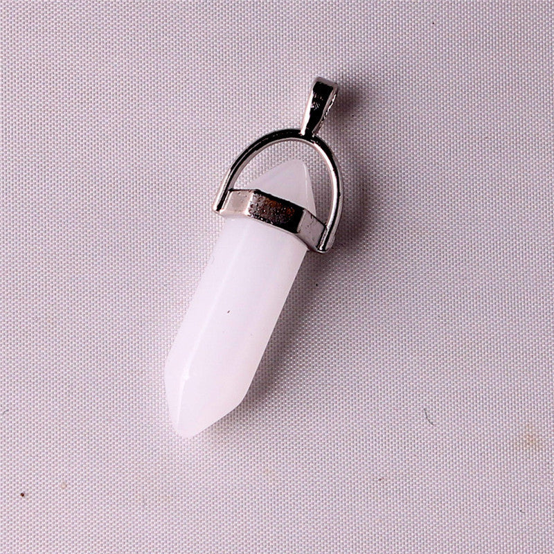 Natural Stone Hexagonal Prism Pendant