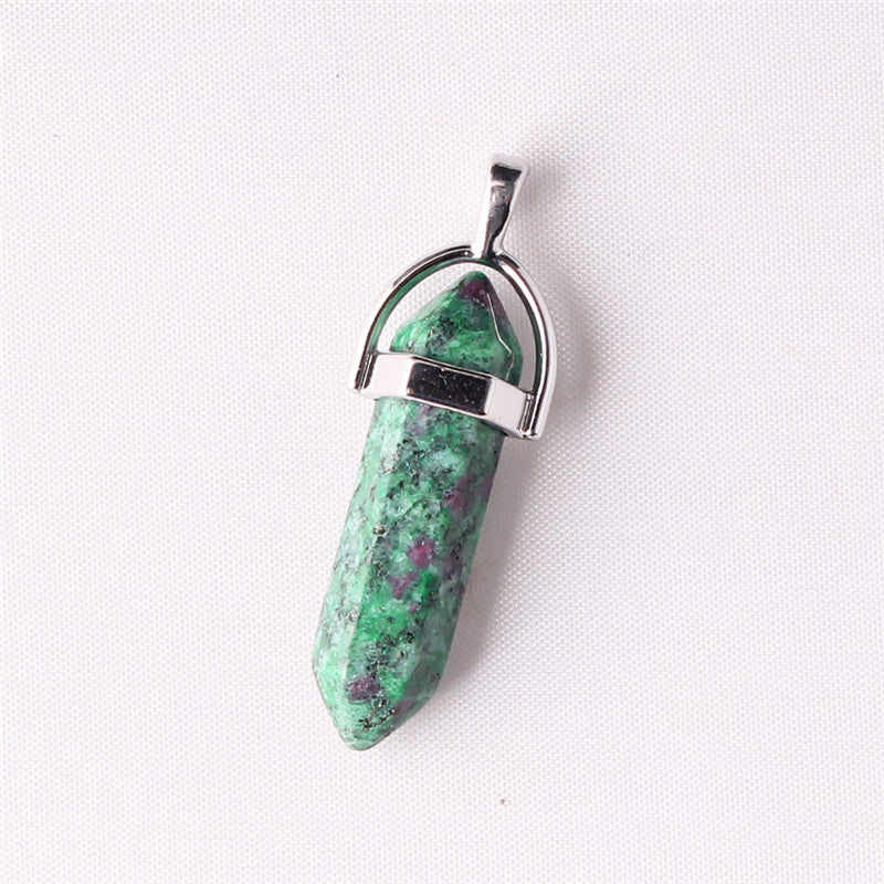Natural Stone Hexagonal Prism Pendant