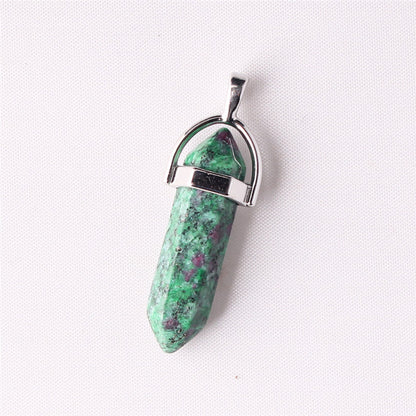 Natural Stone Hexagonal Prism Pendant