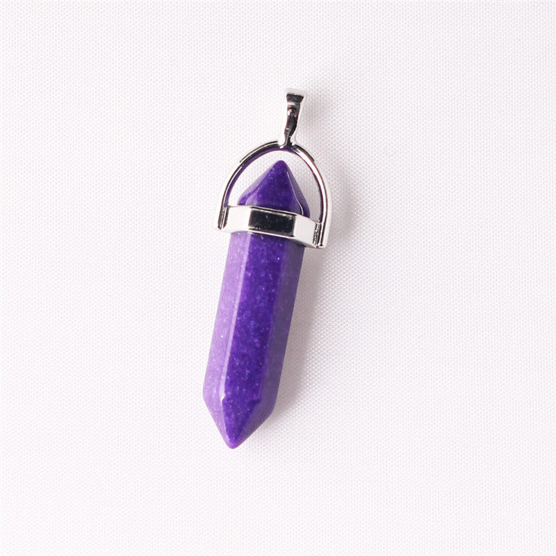 Natural Stone Hexagonal Prism Pendant