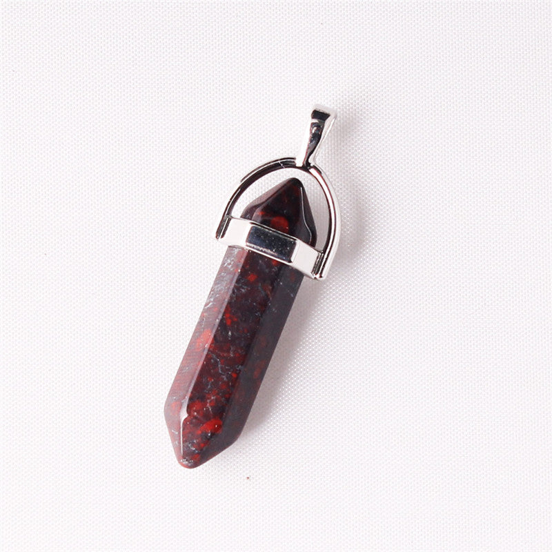 Natural Stone Hexagonal Prism Pendant