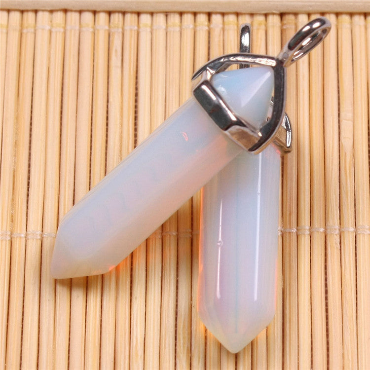 Natural Stone Hexagonal Prism Pendant