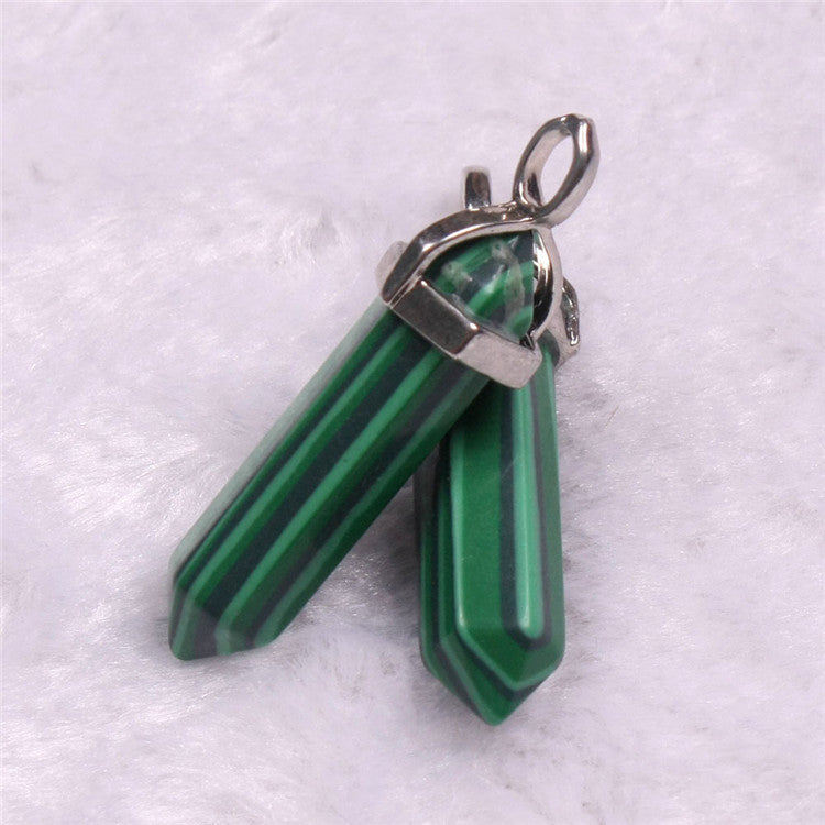 Natural Stone Hexagonal Prism Pendant