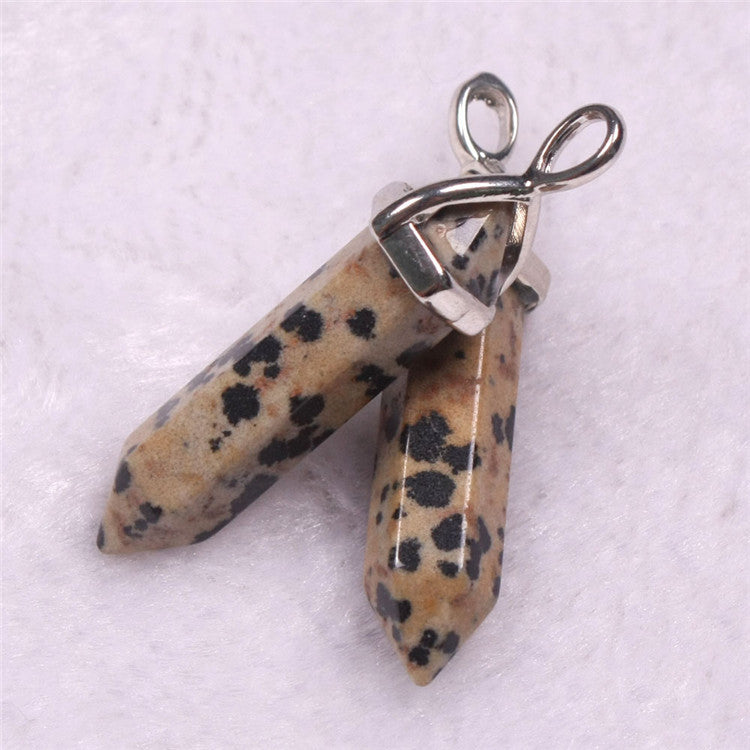 Natural Stone Hexagonal Prism Pendant