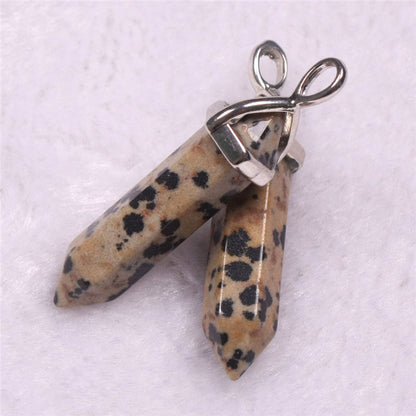 Natural Stone Hexagonal Prism Pendant