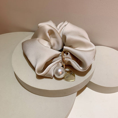 Simple Solid Color High-grade Texture Elegant Low Ponytail Headdress Flower Hair Ring