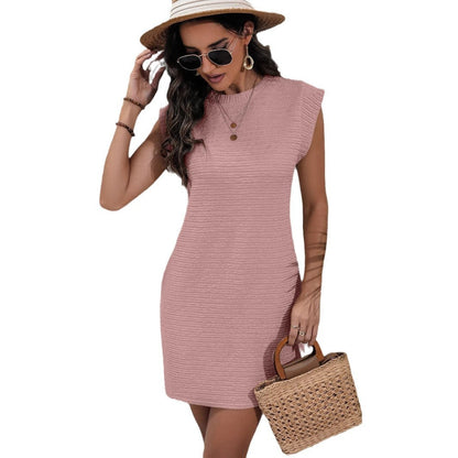 Women's Solid Color Loose Sleeveless Sleeve Dress