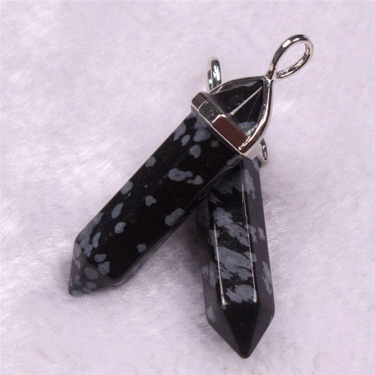 Natural Stone Hexagonal Prism Pendant