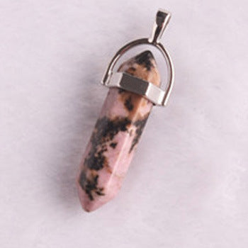 Natural Stone Hexagonal Prism Pendant