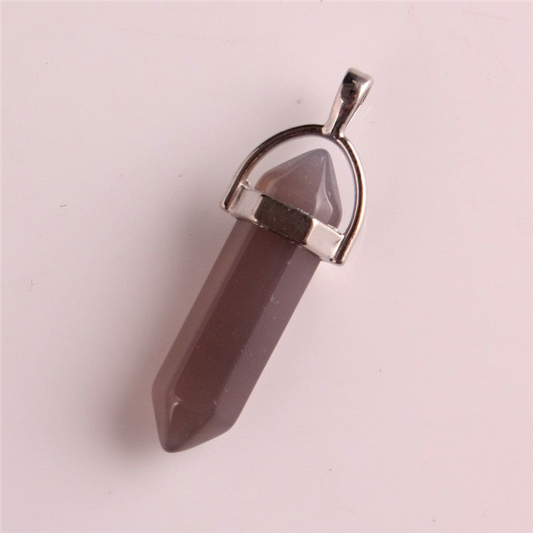 Natural Stone Hexagonal Prism Pendant