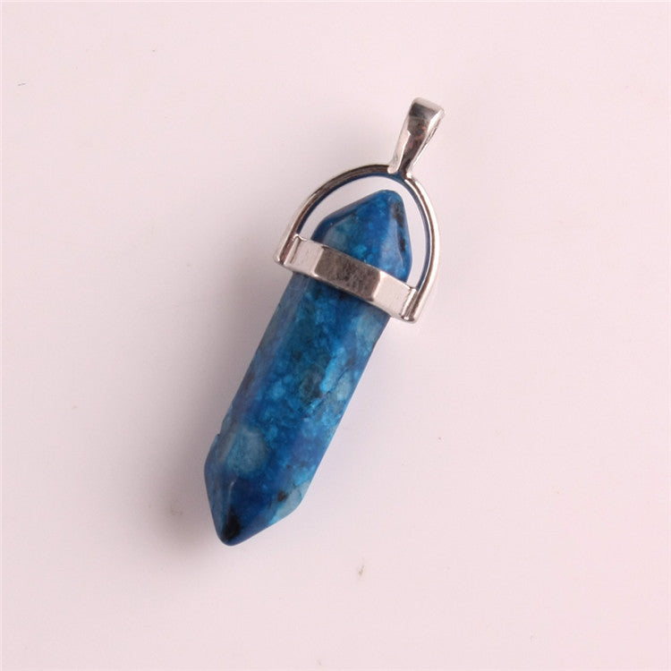 Natural Stone Hexagonal Prism Pendant