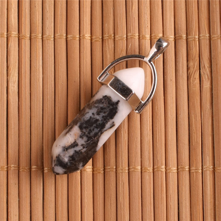 Natural Stone Hexagonal Prism Pendant