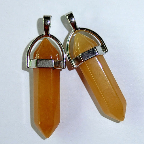 Natural Stone Hexagonal Prism Pendant