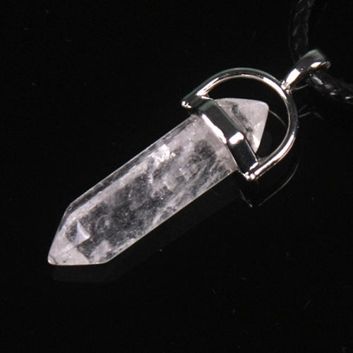 Natural Stone Hexagonal Prism Pendant