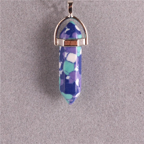 Natural Stone Hexagonal Prism Pendant