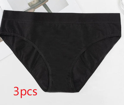 Women's Mid-waist Side Leakage Prevention Briefs Cotton Crotch Breathable