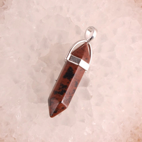 Natural Stone Hexagonal Prism Pendant