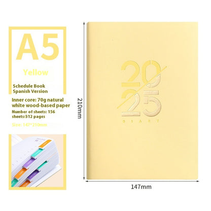 2025 Soft Leather A5 Daily Plan Schedule Book