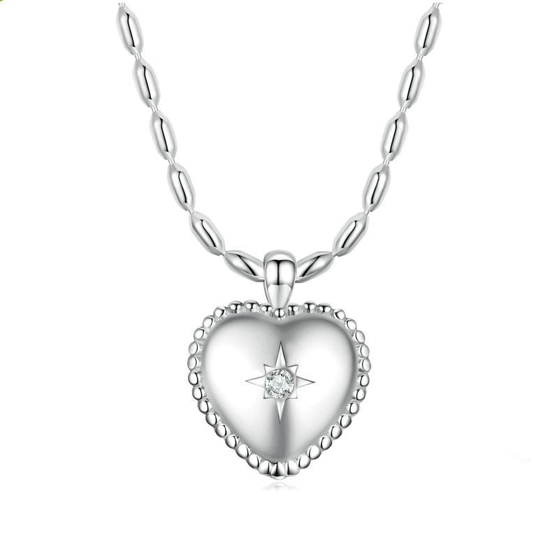 Love Necklace Men And Women Personality Sweet Cool Wind S925 Silver Clavicle Chain