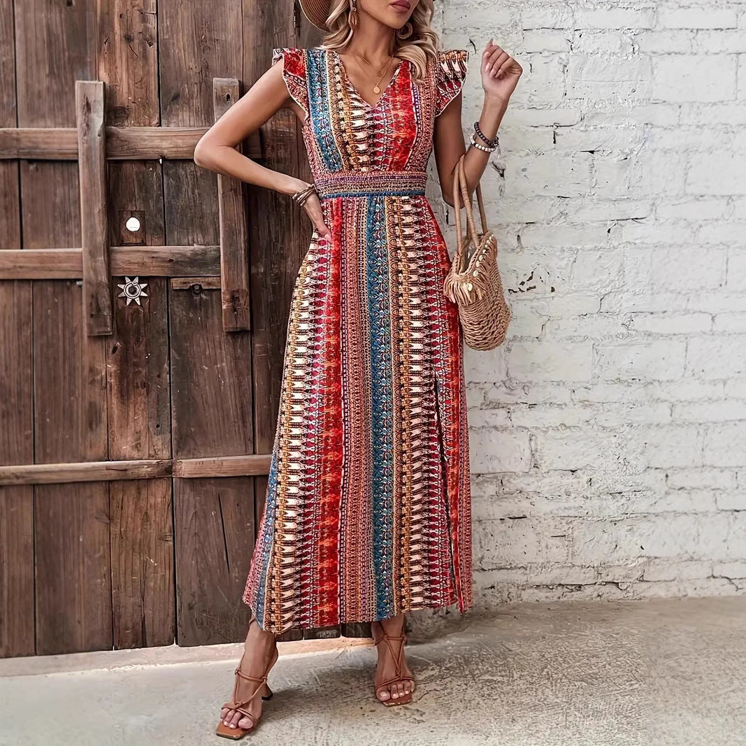 Bohemian Style Printed Long Dress Women