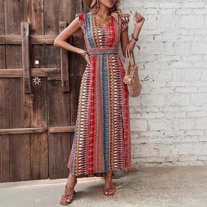 Bohemian Style Printed Long Dress Women