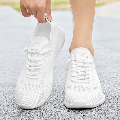 Indoor height increasing sports and leisure shoes for men white invisible height increasing shoes 7CM