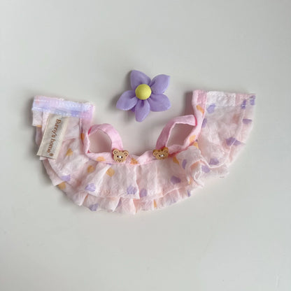For 17cm labubu doll clothes wrinkled skirt flower hairpin set fisherman hat labubu clothes ropa labubu