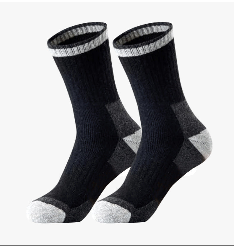 Wool Socks Men Fleece Lined Padded Warm Keeping Terry-loop Hosiery