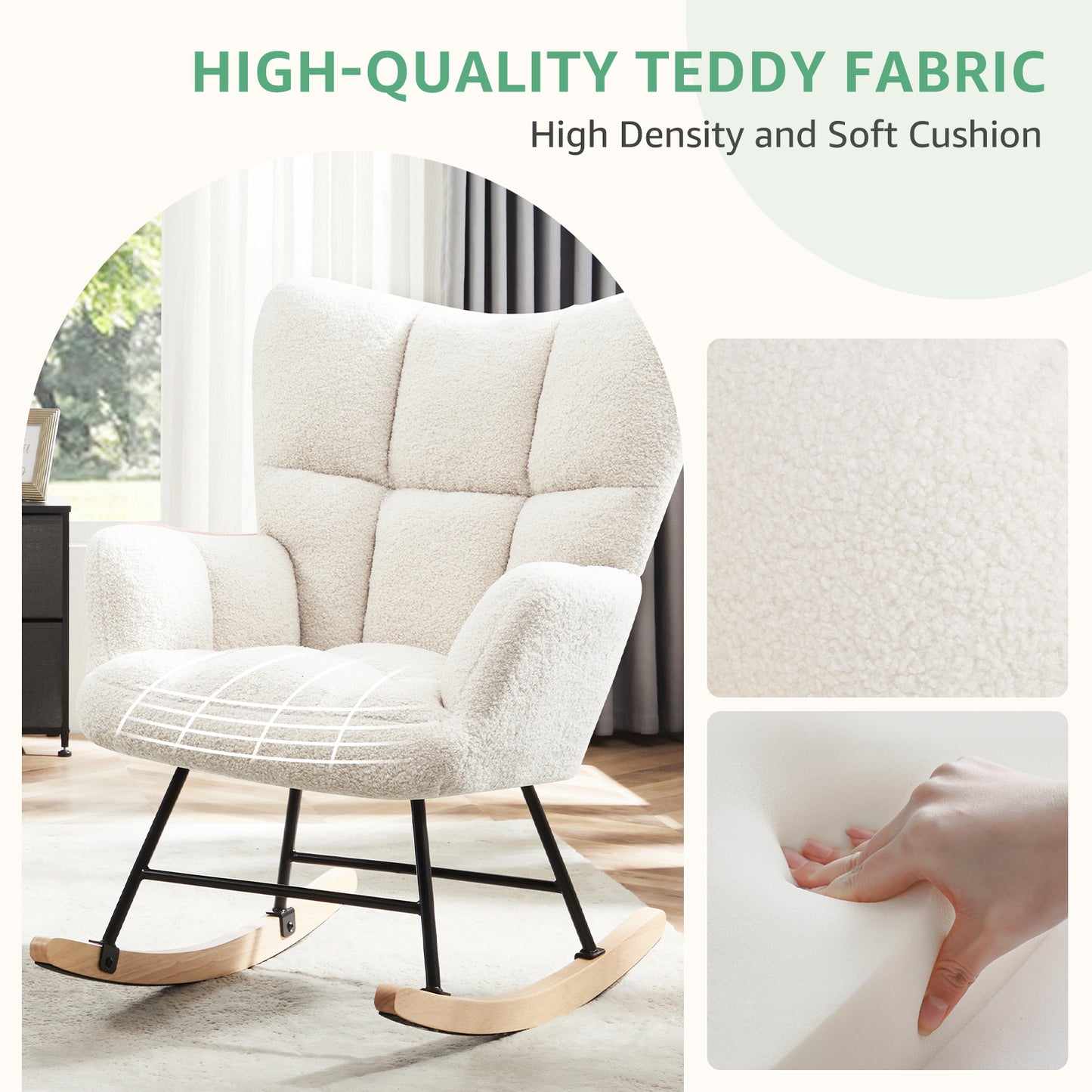 Teddy Fabric Gliding Rocking Chair