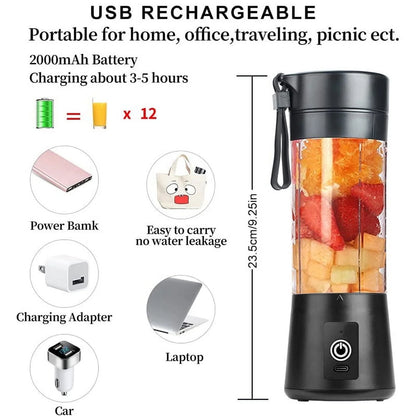 Cordless Black Battery-Operated Blender