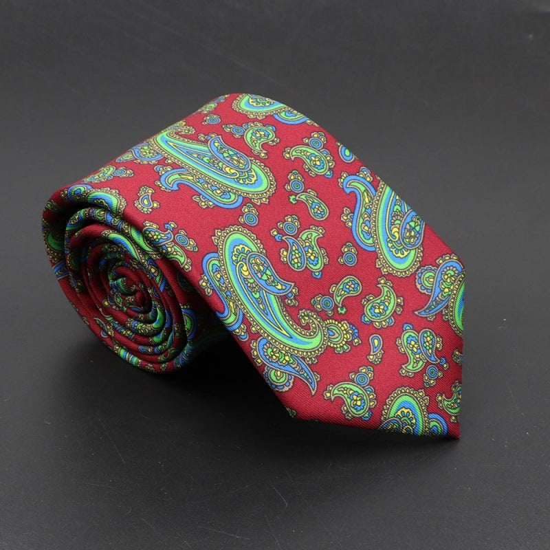 Super Soft Bohemian Silk Ties Men's Fashion 75mm Necktie