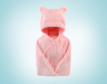 Cotton baby care hooded bath towel