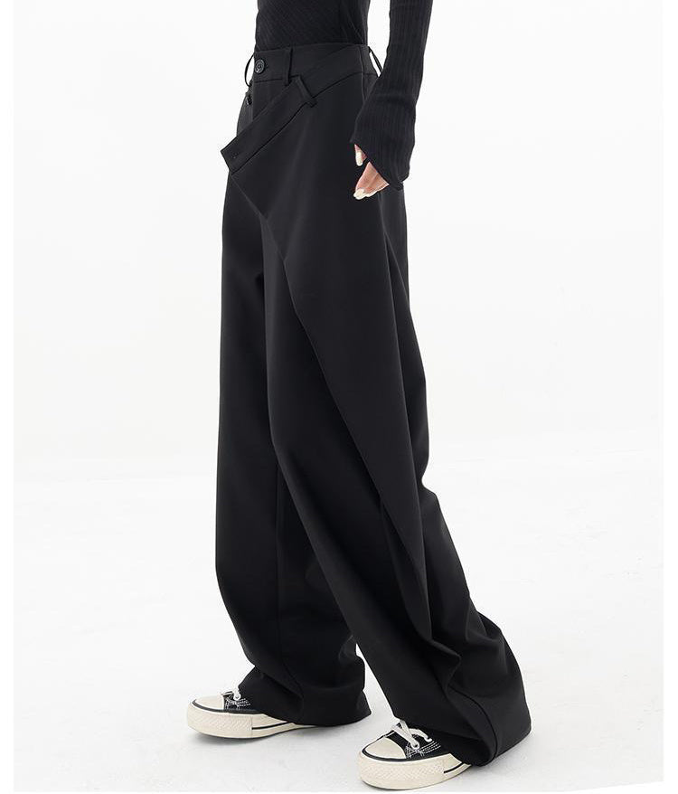 Irregular Wide-leg Pants Ins Fashion Loose Trousers Women's Clothing