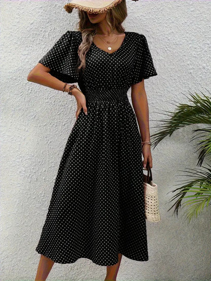 Women's Small Floral Print Short Sleeve Dress